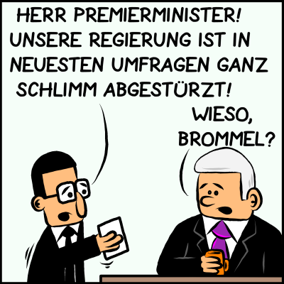 Hebel der Macht Comic Umfragewerte der Regierung