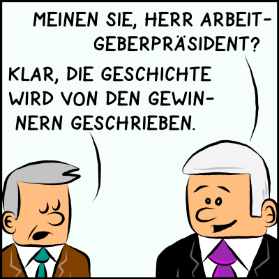 Man sieht zwei Männer, die sich unterhalten: Premierminister und Arbeitgeberpräsident.