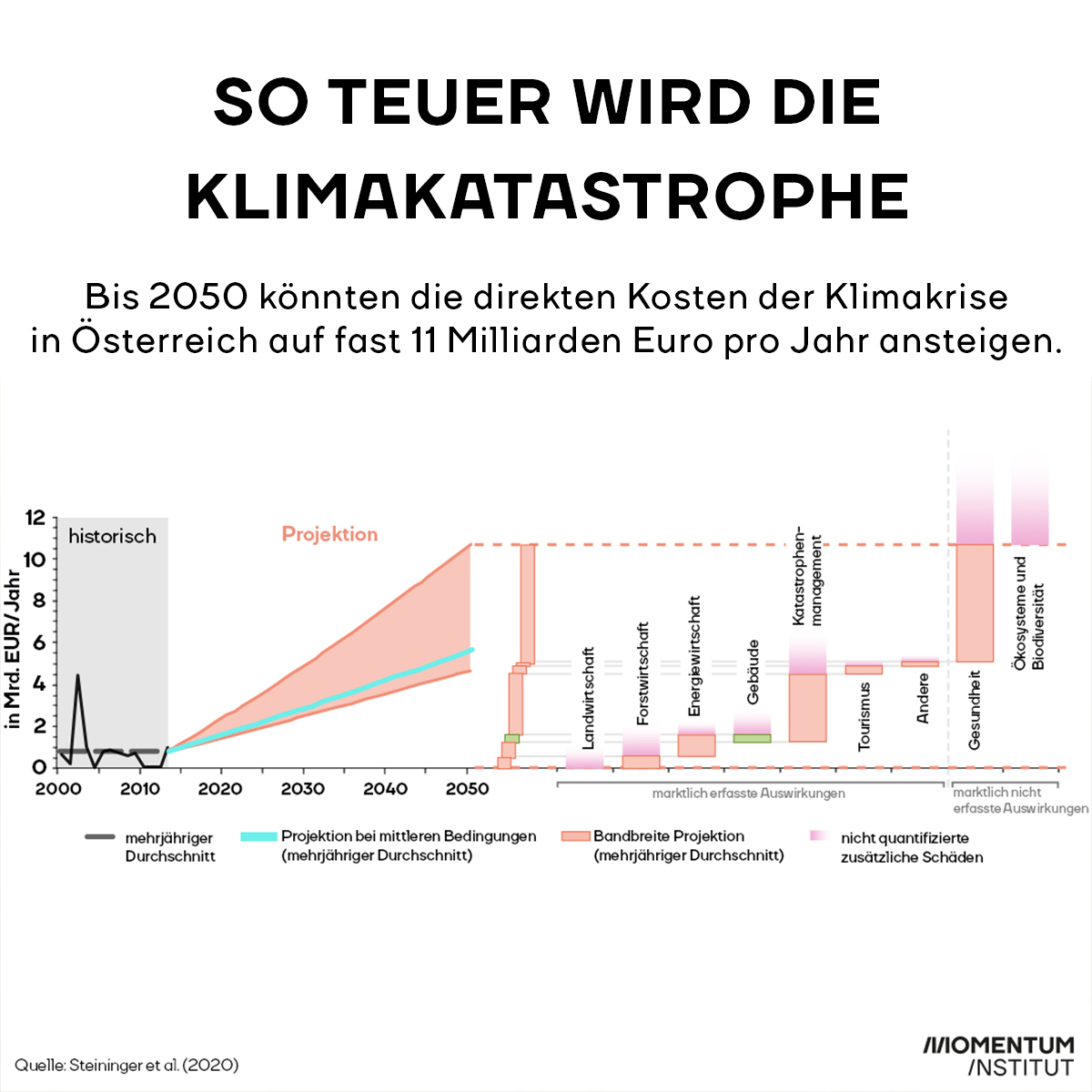 Die Klimakatastrophe wird 2050 bis zu 12 Milliarden Euro kosten in Österreich