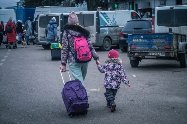 Grenzübergang Medyka: Menschen aus der Ukraine flüchten nach Polen