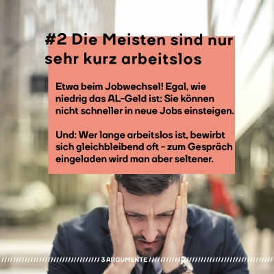 Ein Mann im Anzug, enttäuscht. Davor: Die meisten sind nur sehr kurz arbeitslos.