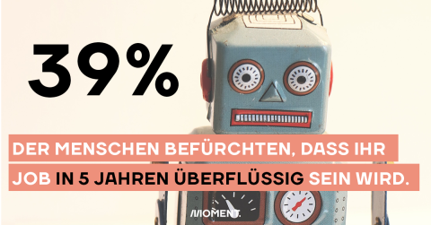 39% der Menschen befürchten, dass ihr Job in 5 Jahren überflüssig sein wird