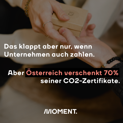 Aber Österreich verschenkt 70% seiner Zertifikate