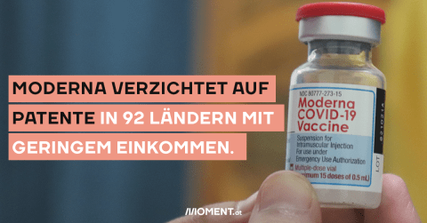 Moderna verzichtet auf Patente in 92 Ländern mit geringem Einkommen.