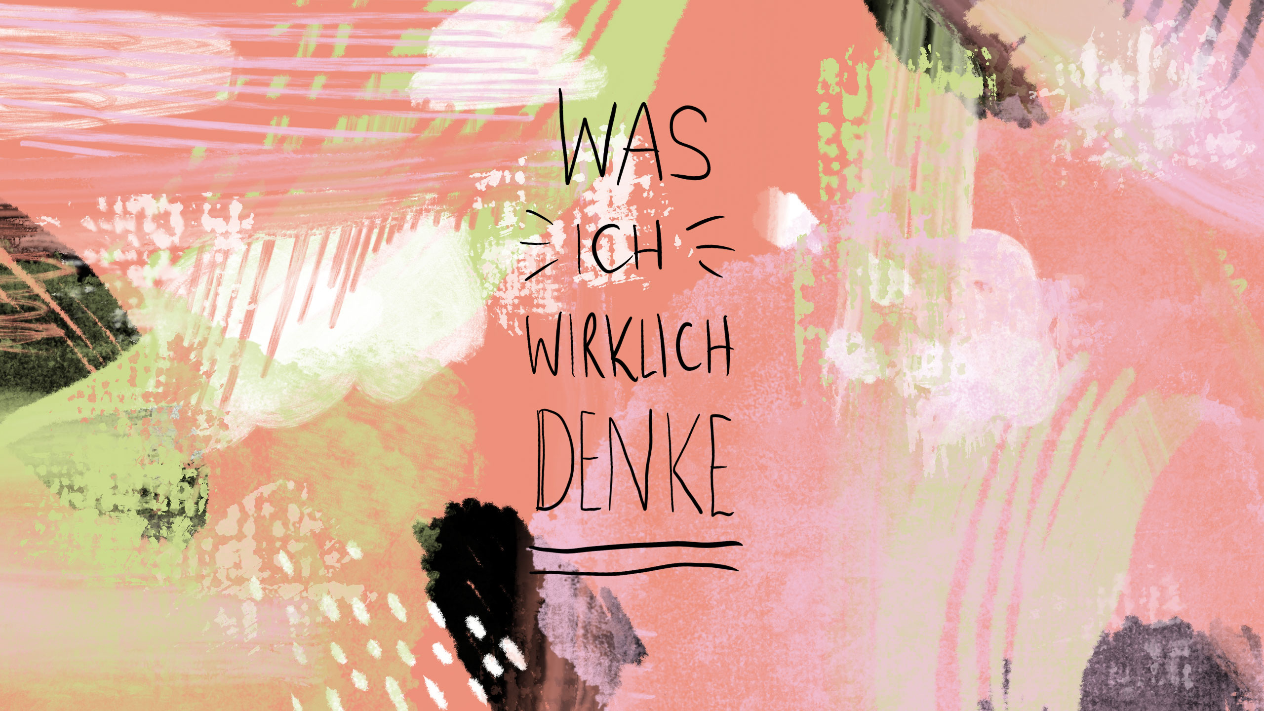 Illustration mit dem Titel Was ich wirklich denke in der Mitte