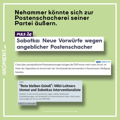 Nehammer könnte sich zur Postenschacherei seiner Partei äußern.