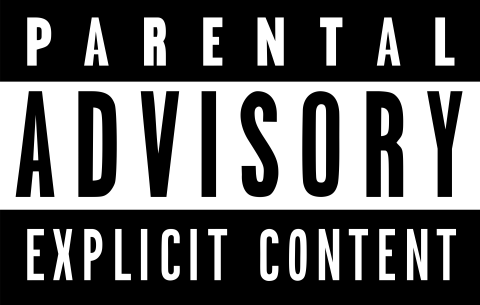 Schwarz-weißes Parental Advisory Schild, dass auf Explicit Content hinweißt.