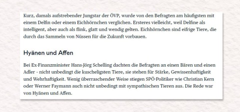 Die Presse über Sebastian Kurz in der Beinschab-Studie