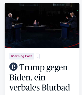 Headline Presse zu Trump-Biden-Debatte