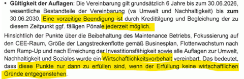 Ausschnitt aus einem Dokument aus der AUA-Aufsichtsratssitzung.