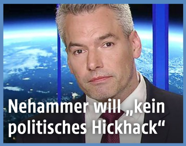 Screenshot aus der ZIB, zu sehen ist Karl Nehammer, der sich "kein politisches Hickhack" wünscht.