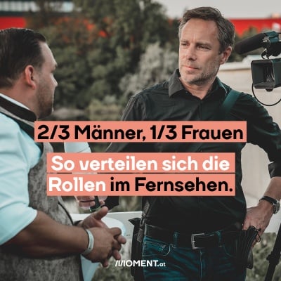 2/3 Männer, 1/3 Frauen: So verteilen sich die Rollen im Fernsehen.