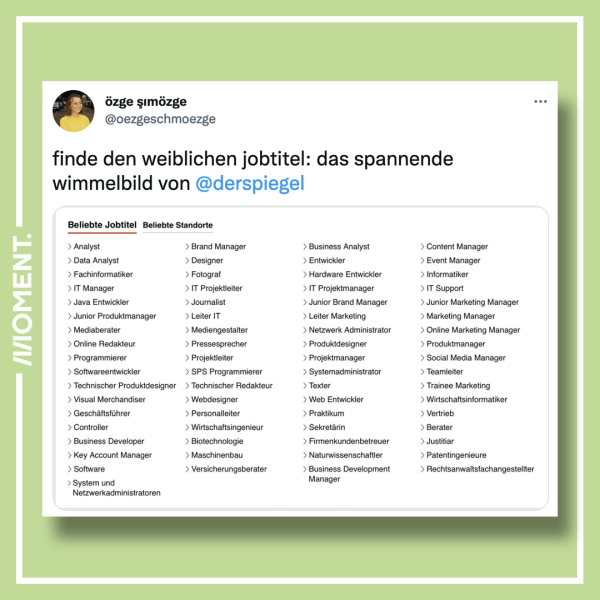 Tweet: finde den weiblichen jobtitel: das spannende wimmelbild von "derspiegel"
