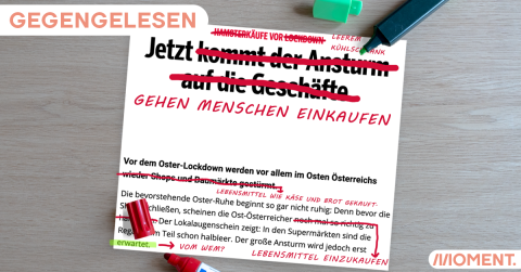 Ein Artikel von "Österreich" gegengelesen, wir haben die Panikmache ausgebessert