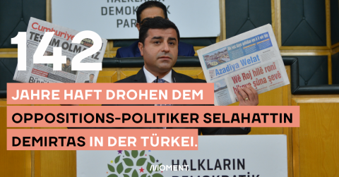 Selahattin Demirtaş im türkischen Parlament. Ihm drohen 142 Jahre Haft
