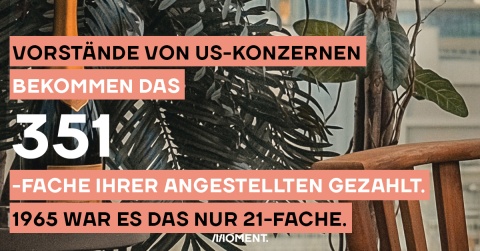 Amerikanische CEOs bekommen heute das 351-fache ihrer Angestellten bezahlt. 1965 war es das 21-fache.