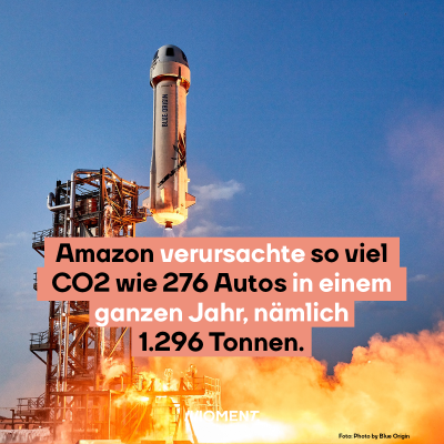 Amazon verursachte so viel CO2 wie 276 Autos in einem ganzen Jahr, nämlich 1.296 Tonnen.