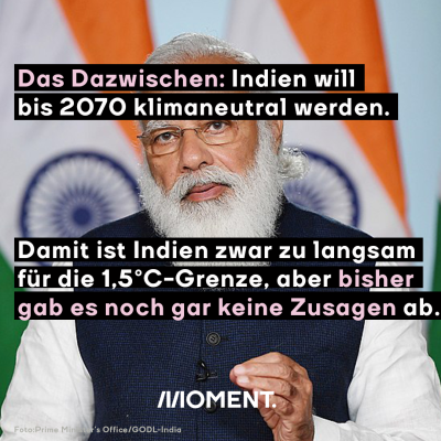 Indien will bis 2070 klimaneutral werden
