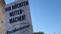 Ein Schild beim Protest in Graz auf dem steht