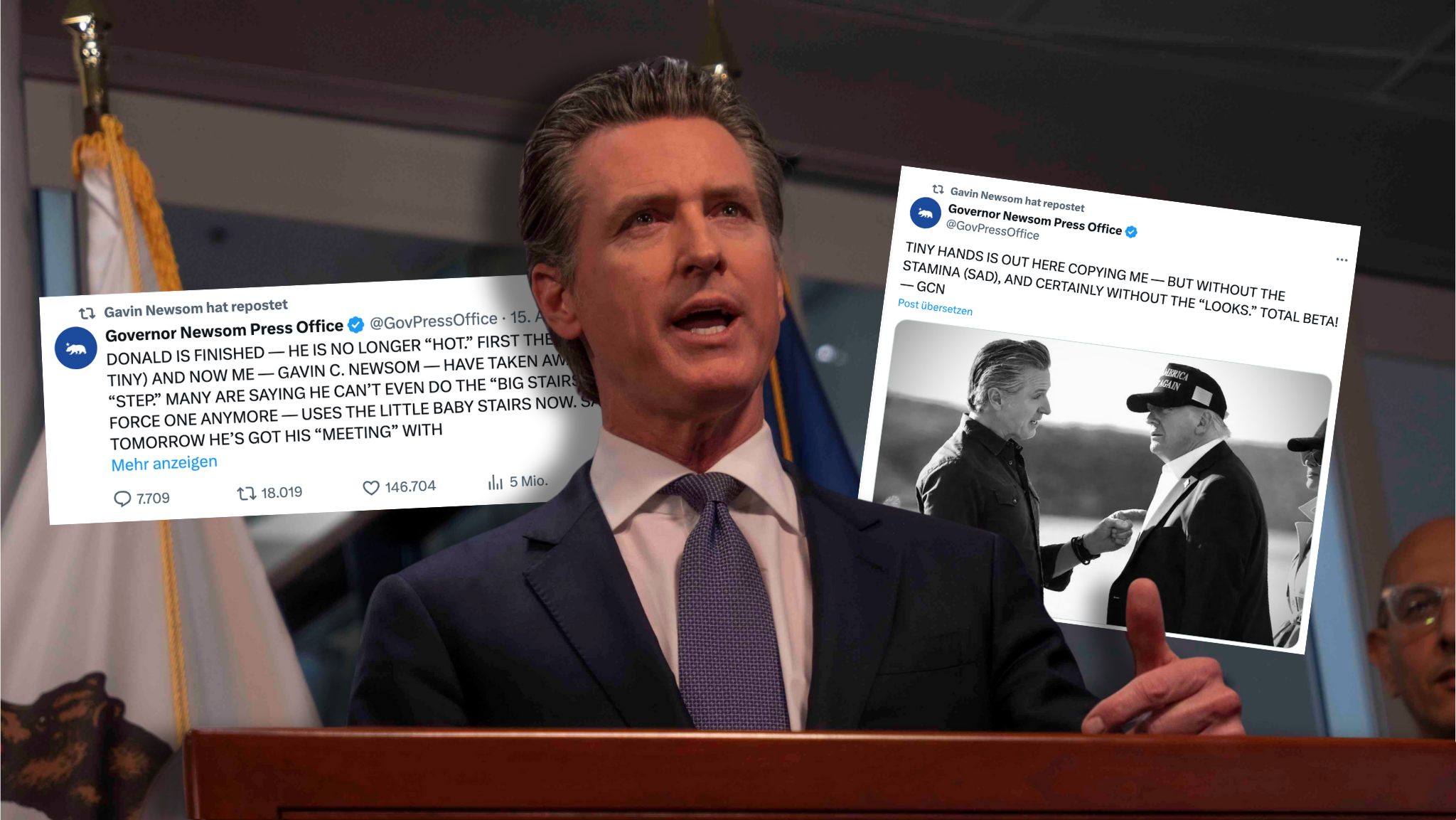 Wie Gavin Newsom Donald Trump trollt