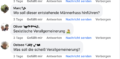 Drei Facebook-Kommentare untereinander. Marc fragt: 