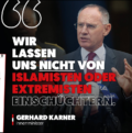 In einem Screenshot eines Postings der Volkspartei ist Innenminister Gerhard Karner zu sehen und das Zitat: 